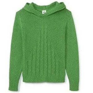 St. Patty's Day Green CAbi Laid Back Hoodie Cable Knit Sweater - Size S